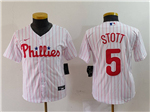 Philadelphia Phillies #5 Bryson Stott  Youth White Limited Jersey