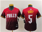 Philadelphia Phillies #5 Bryson Stott Youth Red 2024 City Connect Limited Jersey