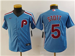 Philadelphia Phillies #5 Bryson Stott Youth Light Blue Jersey