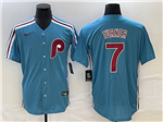 Philadelphia Phillies #7 Trea Turner Light Blue Jersey