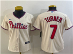 Philadelphia Phillies #7 Trea Turner Women's Cream Jersey