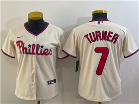 Philadelphia Phillies #7 Trea Turner Women's Cream Jersey