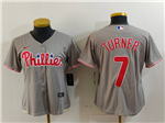 Philadelphia Phillies #7 Trea Turner Women's Gray Jersey