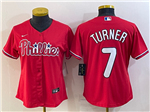 Philadelphia Phillies #7 Trea Turner Women's Red Jersey