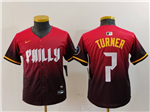 Philadelphia Phillies #7 Trea Turner Youth Red 2024 City Connect Limited Jersey