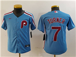 Philadelphia Phillies #7 Trea Turner Youth Light Blue Jersey