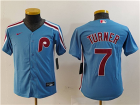 Philadelphia Phillies #7 Trea Turner Youth Light Blue Jersey