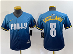 Philadelphia Phillies #8 Nick Castellanos Youth Blue 2024 City Connect Limited Jersey