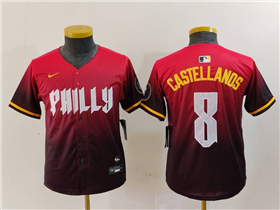 Philadelphia Phillies #8 Nick Castellanos Youth Red 2024 City Connect Limited Jersey