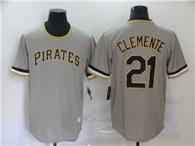 Pittsburgh Pirates #21 Roberto Clemente Gray 2020 Cooperstown Collection Cool Base Jersey