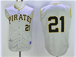 Pittsburgh Pirates #21 Roberto Clemente 1962 Throwback Grey Sleeveless Jersey