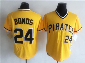 Pittsburgh Pirates #24 Barry Bonds Throwback Gold Jersey