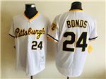 Pittsburgh Pirates #24 Barry Bonds 1992 Throwback White Pullover Jersey