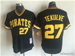 Pittsburgh Pirates #27 Kent Tekulve Throwback Black Jersey