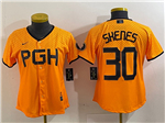 Pittsburgh Pirates #30 Paul Skenes Women's Gold 2023 City Connect Jersey