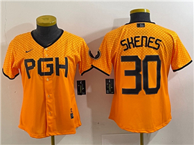 Pittsburgh Pirates #30 Paul Skenes Women's Gold 2023 City Connect Jersey