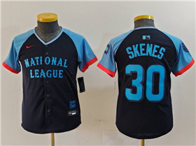 National League #30 Paul Skenes Youth Navy 2024 MLB All-Star Game Limited Jersey