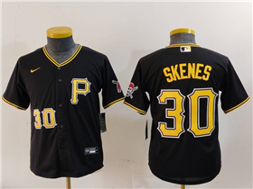 Pittsburgh Pirates #30 Paul Skenes Youth Black Limited Jersey