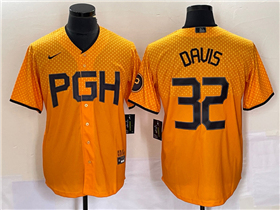 Pittsburgh Pirates #32 Henry Davis Gold 2023 City Connect Jersey