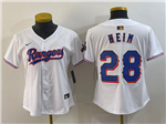 Texas Rangers #28 Jonah Heim Women's White 2024 Gold Collection Limited Jersey