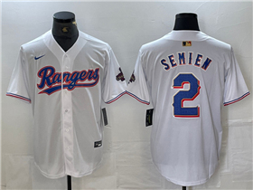 Texas Rangers #2 Marcus Semien White 2024 Gold Collection Limited Jersey