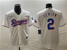 Texas Rangers #2 Marcus Semien White Cool Base Jersey