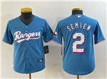 Texas Rangers #2 Marcus Semien Youth Light Blue LimitedJersey