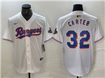 Texas Rangers #32 Evan Carter White 2024 Gold Collection Limited Jersey