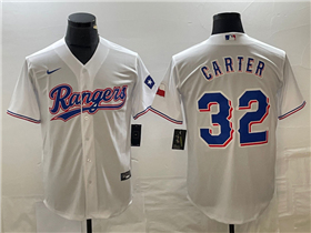 Texas Rangers #32 Evan Carter White Cool Base Jersey