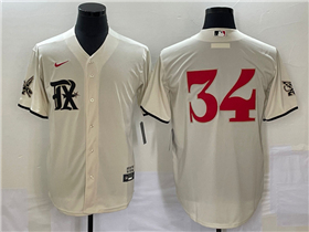 Texas Rangers #34 Nolan Ryan Cream 2023 City Connect Jersey