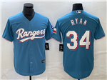 Texas Rangers #34 Nolan Ryan Light Blue Cool Base Jersey