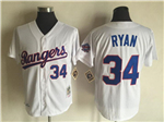 Texas Rangers #34 Nolan Ryan 1993 Throwback White Jersey