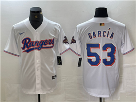 Texas Rangers #53 Adolis Garcia White 2024 Gold Collection Limited Jersey