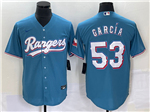 Texas Rangers #53 Adolis Garcia Light Blue Cool Base Jersey