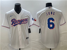 Texas Rangers #6 Josh Jung White Cool Base Jersey