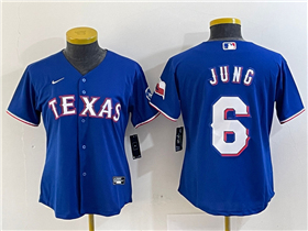 Texas Rangers #6 Josh Jung Women's Royal Blue Cool Base Jersey