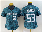 American League Texas Rangers #53 Adolis Garcia Women's Teal 2023 MLB All-Star Game Jersey