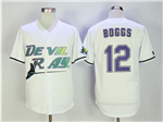 Tampa Bay Rays #12 Wade Boggs White Cooperstown Collection Jersey