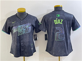 Tampa Bay Rays #2 Yandy Diaz Women's Charcoal 2024 City Connect Limited Jersey