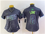 Tampa Bay Rays #8 Brandon Lowe Women's Charcoal 2024 City Connect Limited Jersey