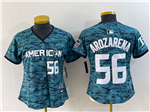 American League Tampa Bay Rays #56 Randy Arozarena Women's Teal 2023 MLB All-Star Game Jersey