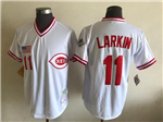 Cincinnati Reds #11 Barry Larkin 1990 Throwback White Jersey