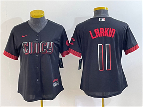 Cincinnati Reds #11 Barry Larkin Women's Black 2023 City Connect Jersey