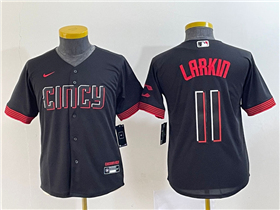 Cincinnati Reds #11 Barry Larkin Youth Black 2023 City Connect Jersey