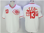 Cincinnati Reds #13 Dave Concepción Throwback White Jersey