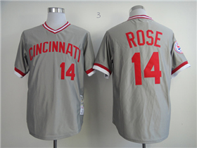 Cincinnati Reds #14 Pete Rose 1976 Throwback Grey Jersey