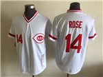 Cincinnati Reds #14 Pete Rose Throwback White Jersey