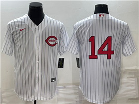 Cincinnati Reds #14 Pete Rose Vintage White Pinstripe Jersey