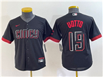 Cincinnati Reds #19 Joey Votto Youth Black 2023 City Connect Jersey