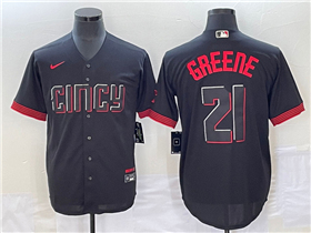 Cincinnati Reds #21 Hunter Greene Black 2023 City Connect Jersey